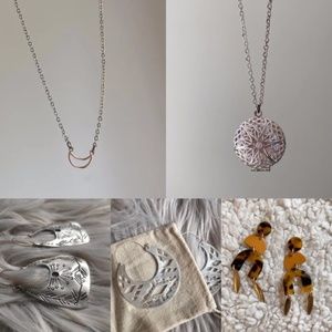 Boho Silver Jewelry Lot | NWOT & Seconds | 3 Earrings & 2 Necklaces